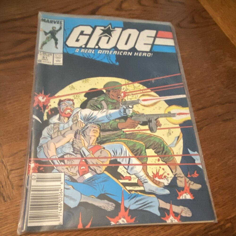 G.I. JOE MARVEL COMIC BOOK #61 VERYGOOD 1987 VINTAGE COLLECTOR PLASTIC PROTECTOR